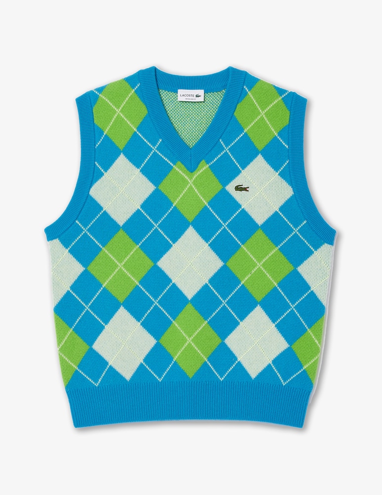 Lacoste Gilet in maglia jacquard rombi - immagine 1 Lacoste Gilet in maglia jacquard rombi - immagine 1