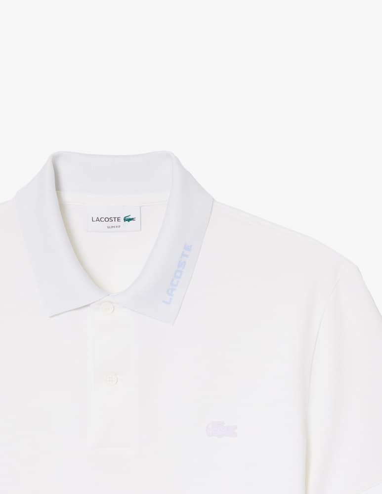 rinascente Lacoste Polo slim fit con scritta collo