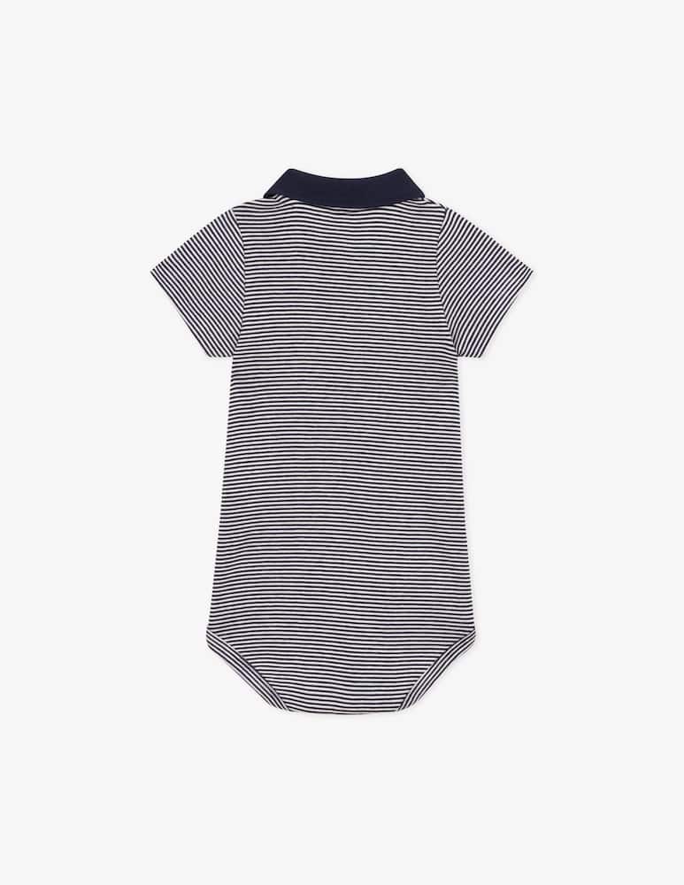 Petit Bateau Striped polo bodysuit - picture 2 Petit Bateau Striped polo bodysuit - picture 2