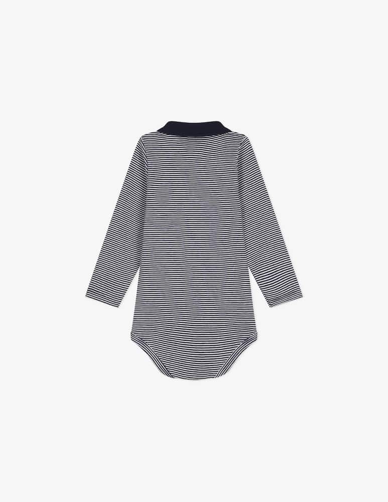 Petit Bateau Body a righe con collo polo - immagine 3 Petit Bateau Body a righe con collo polo - immagine 3