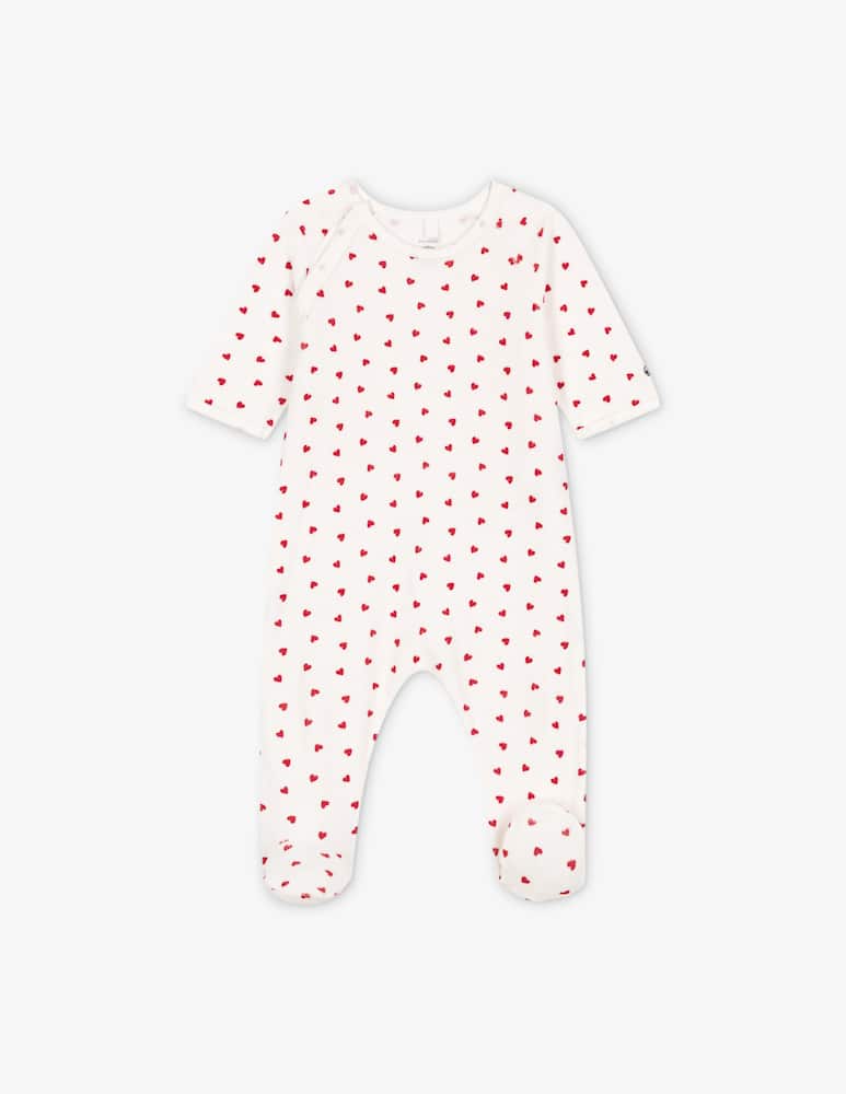 rinascente Petit Bateau Heart print sleepsuit
