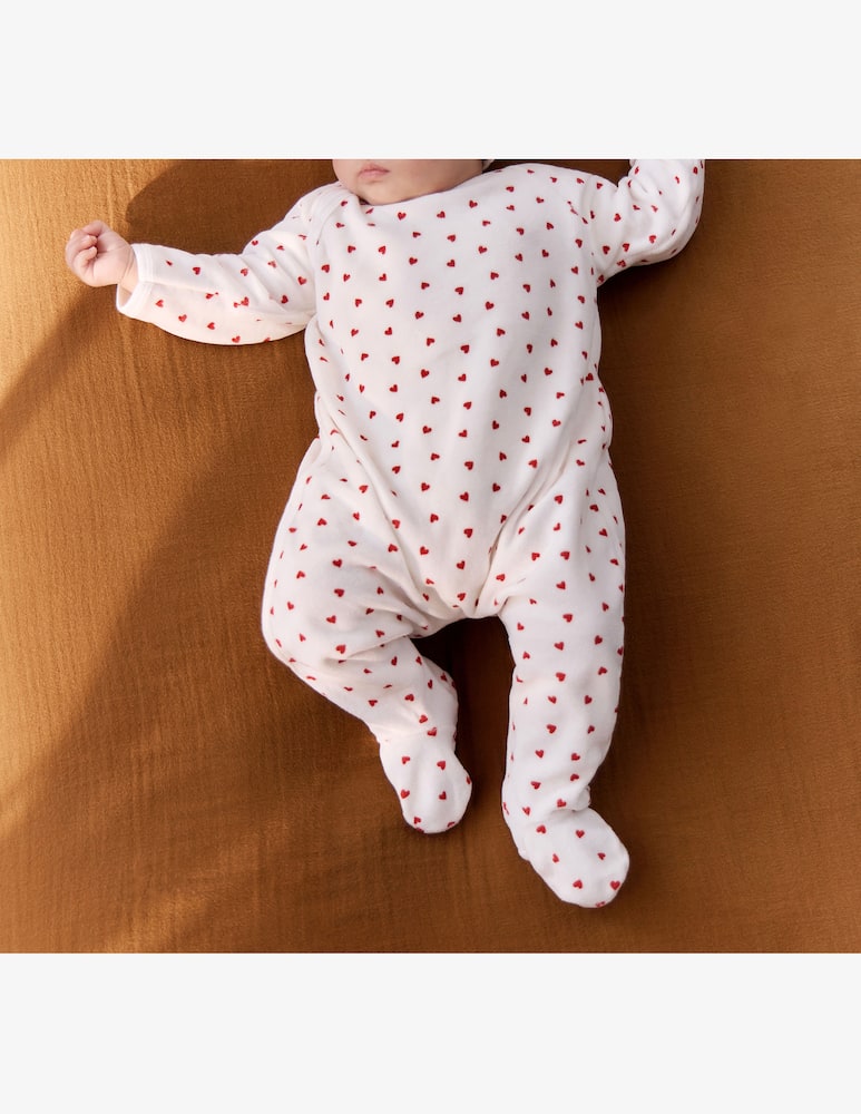 rinascente Petit Bateau Heart print sleepsuit