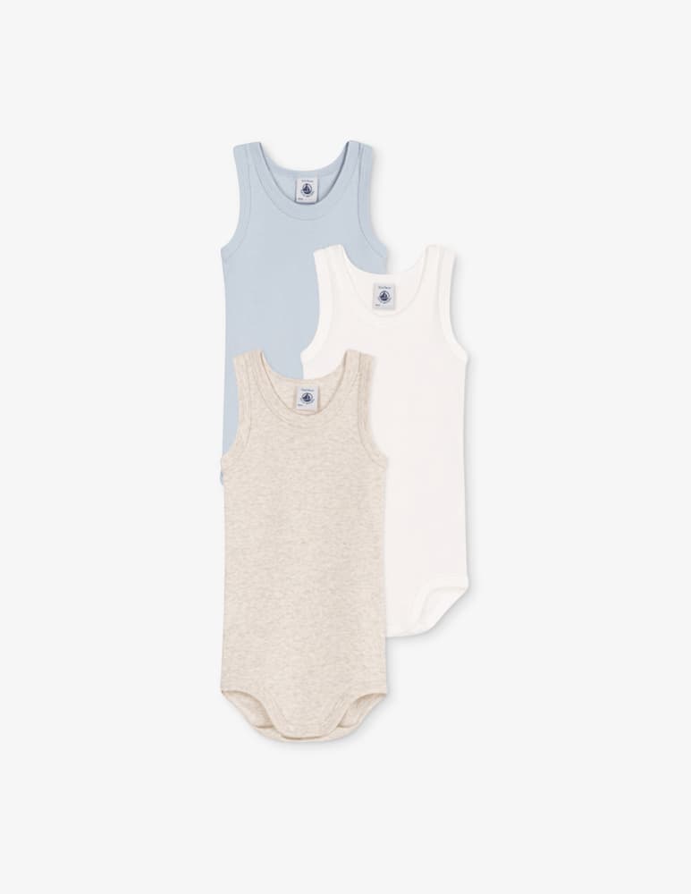 Petit Bateau Cotton bodysuit set of 3 - picture 1 Petit Bateau Cotton bodysuit set of 3 - picture 1