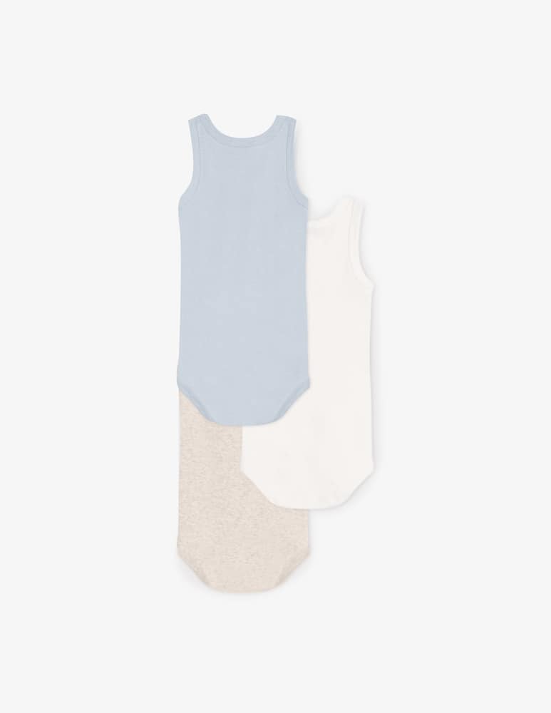 Petit Bateau Cotton bodysuit set of 3 - picture 2 Petit Bateau Cotton bodysuit set of 3 - picture 2