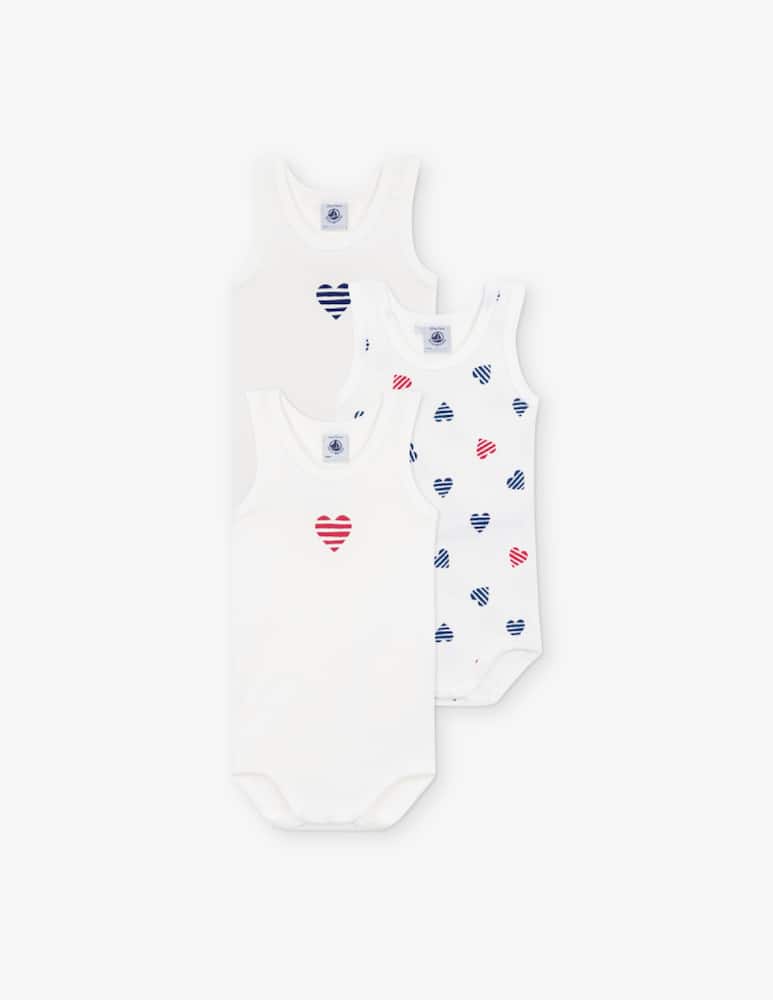 Petit Bateau Set di 3 body con cuori - immagine 1