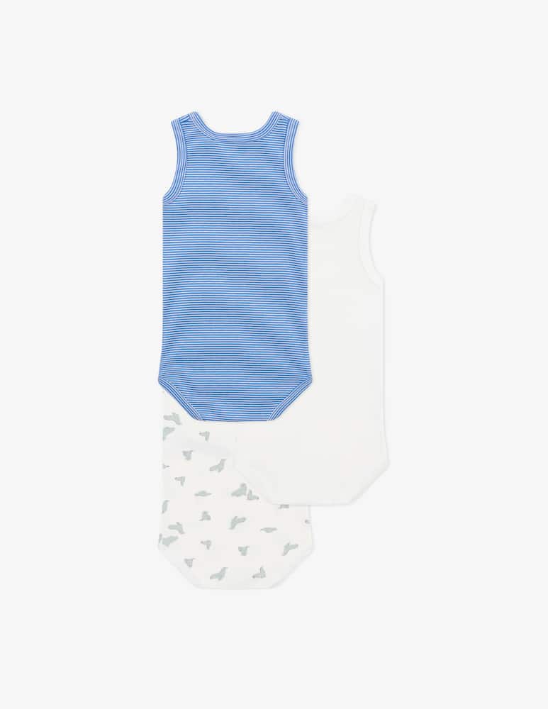 Petit Bateau Set di 3 body in cotone - immagine 2 Petit Bateau Set di 3 body in cotone - immagine 2
