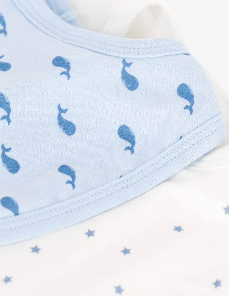 rinascente Petit Bateau Whale and Star 2 bibs set