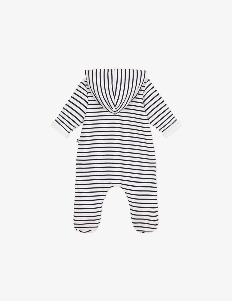 rinascente Petit Bateau Striped hooded sleepsuit