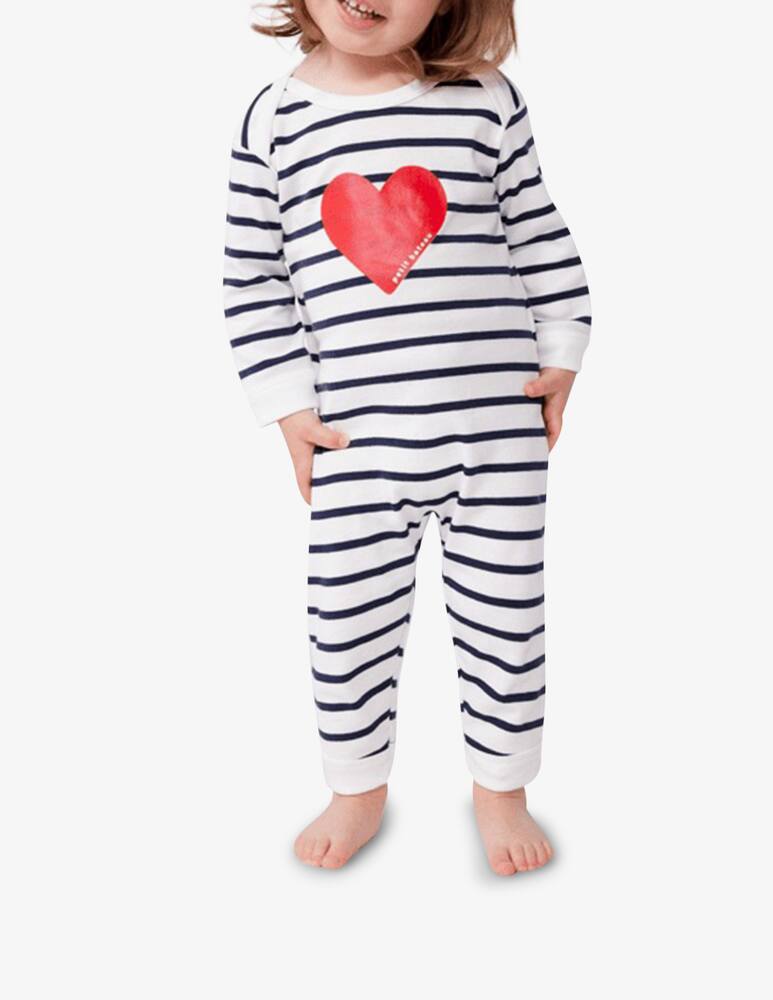 rinascente Petit Bateau Striped heart romper