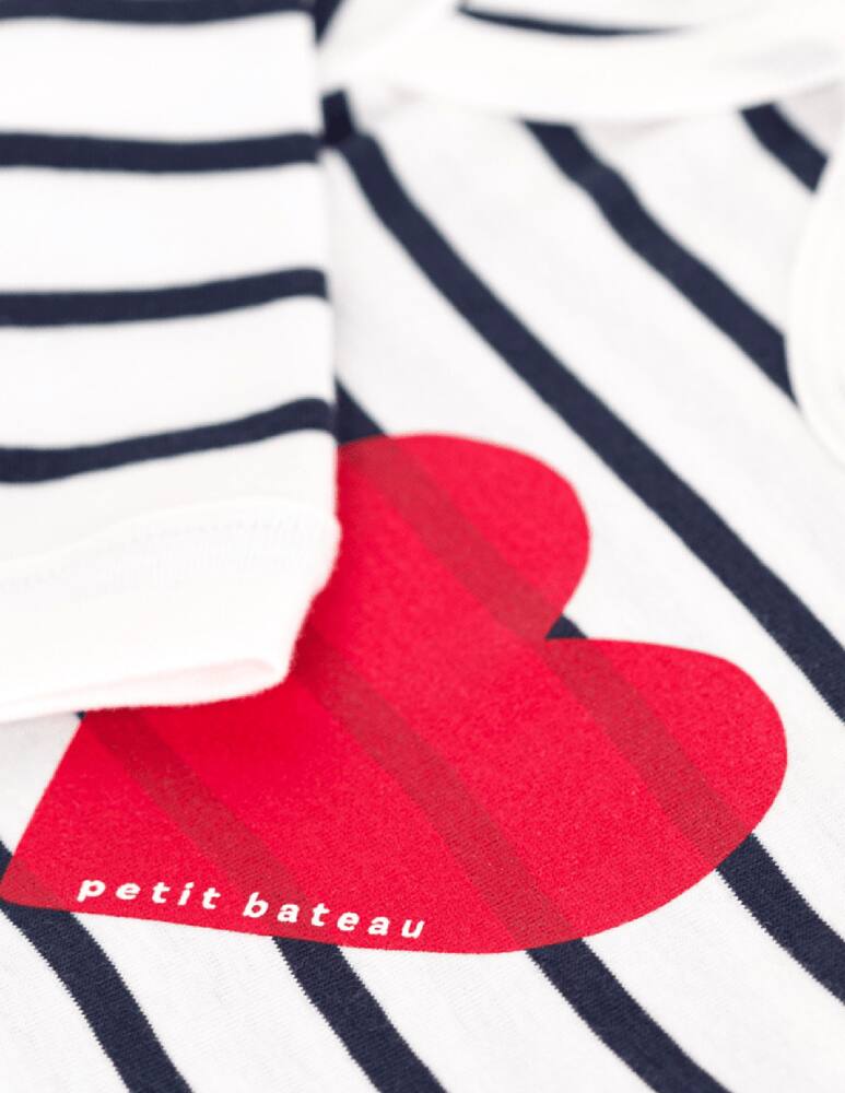 Petit Bateau Striped heart romper - picture 4 Petit Bateau Striped heart romper - picture 4