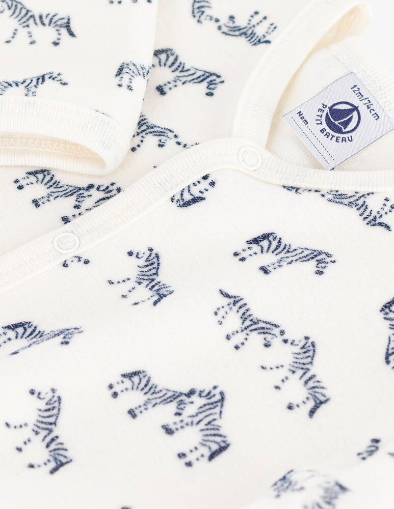 rinascente Petit Bateau Zebra print sleepsuit