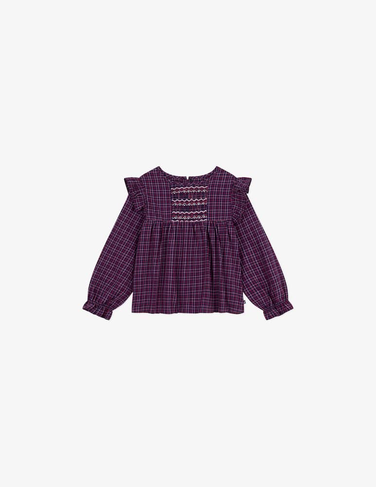 rinascente Petit Bateau Blusa a quadri ricamata
