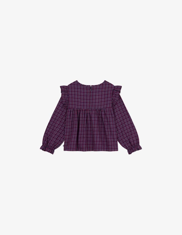 rinascente Petit Bateau Blusa a quadri ricamata