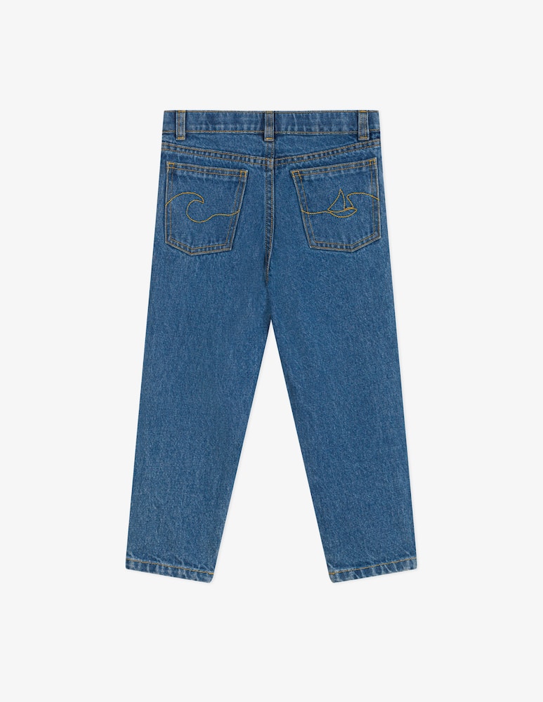 Petit Bateau Jeans dritti con ricamo - immagine 2 Petit Bateau Jeans dritti con ricamo - immagine 2