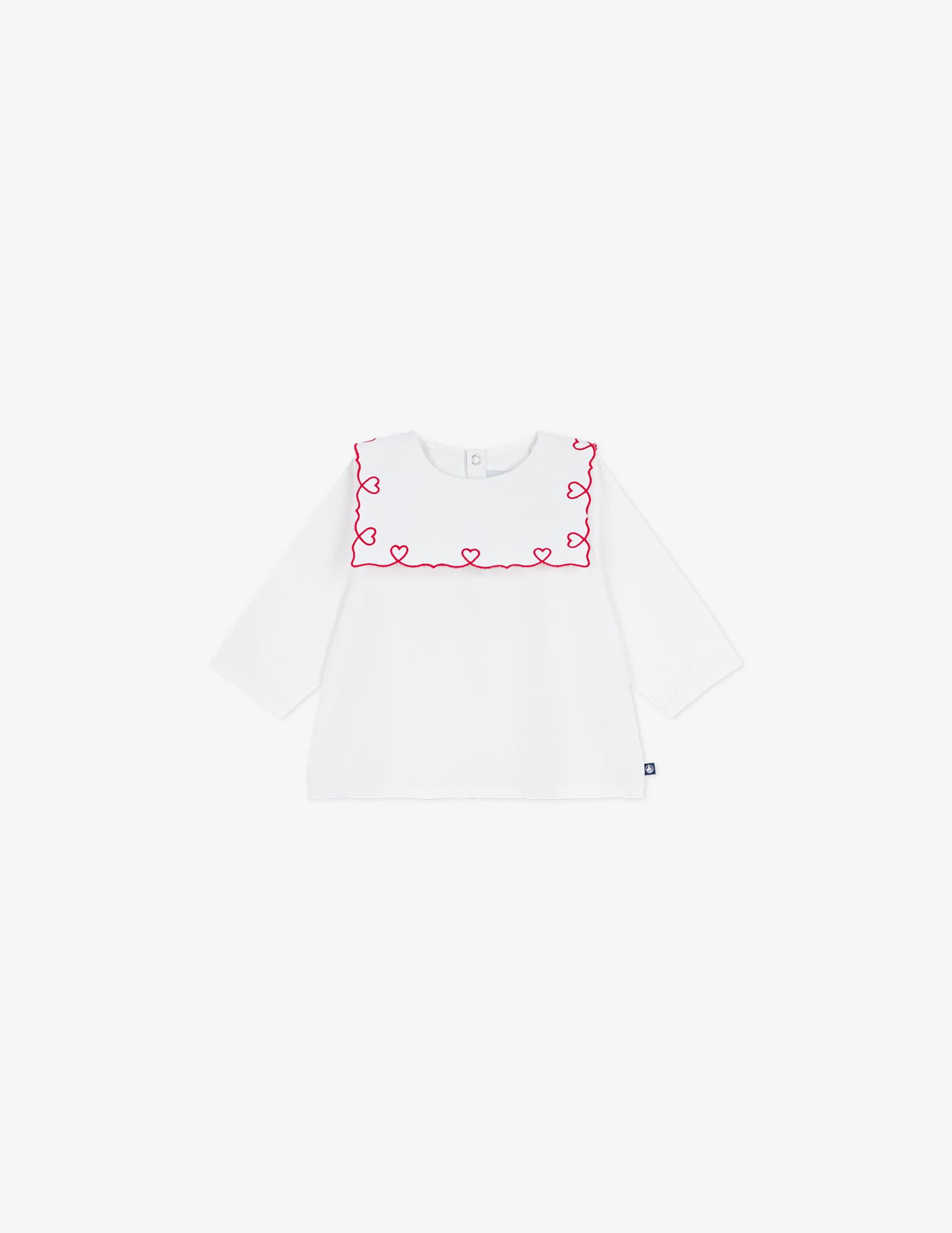 liten リテン　Heart embroidered blouse Shop Petit Bateau Heart embroidered blouse on Rinascente