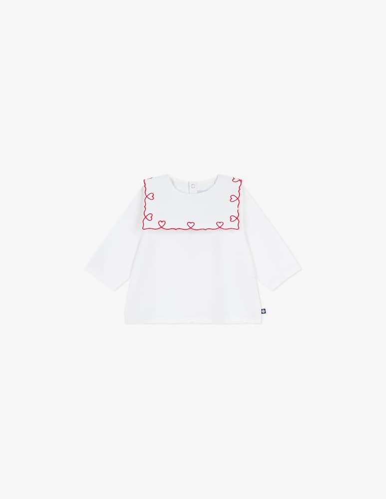 rinascente Petit Bateau Heart embroidered blouse