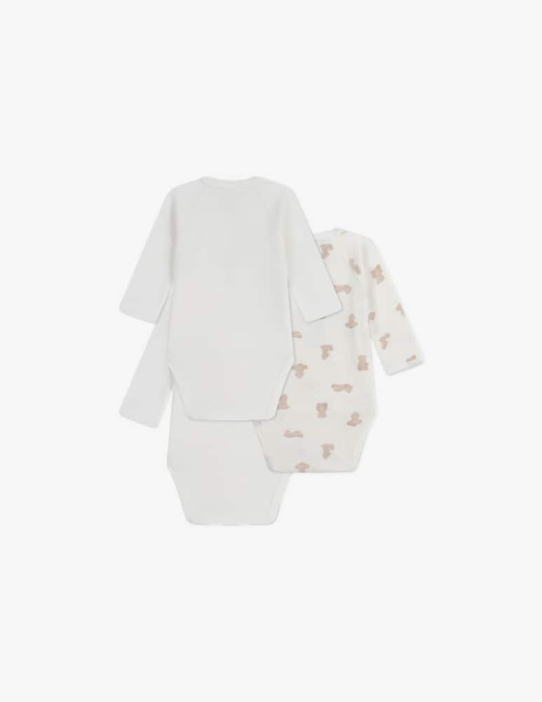 Petit Bateau Pack 3 body incrociati a maniche lunghe - immagine 2 Petit Bateau Pack 3 body incrociati a maniche lunghe - immagine 2