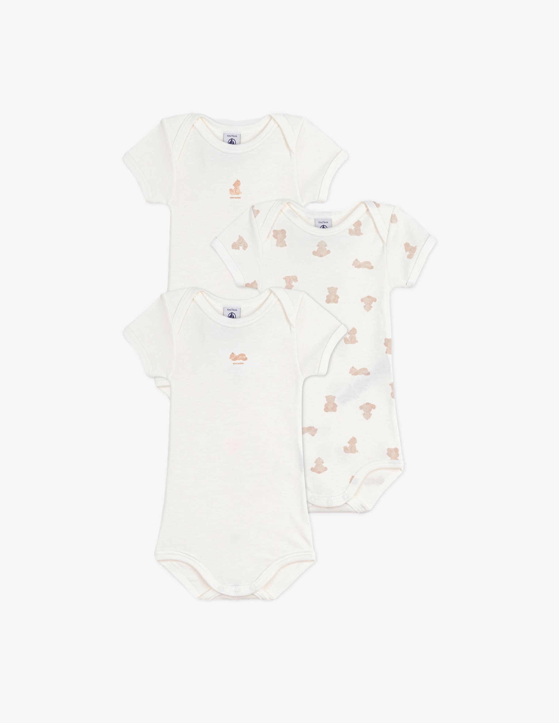 Petit Bateau Bodysuit (3 stuks) uniseks kinderen, Variant 1:, 3 Maanden