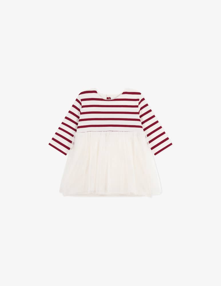 rinascente Petit Bateau Abito a righe con tulle