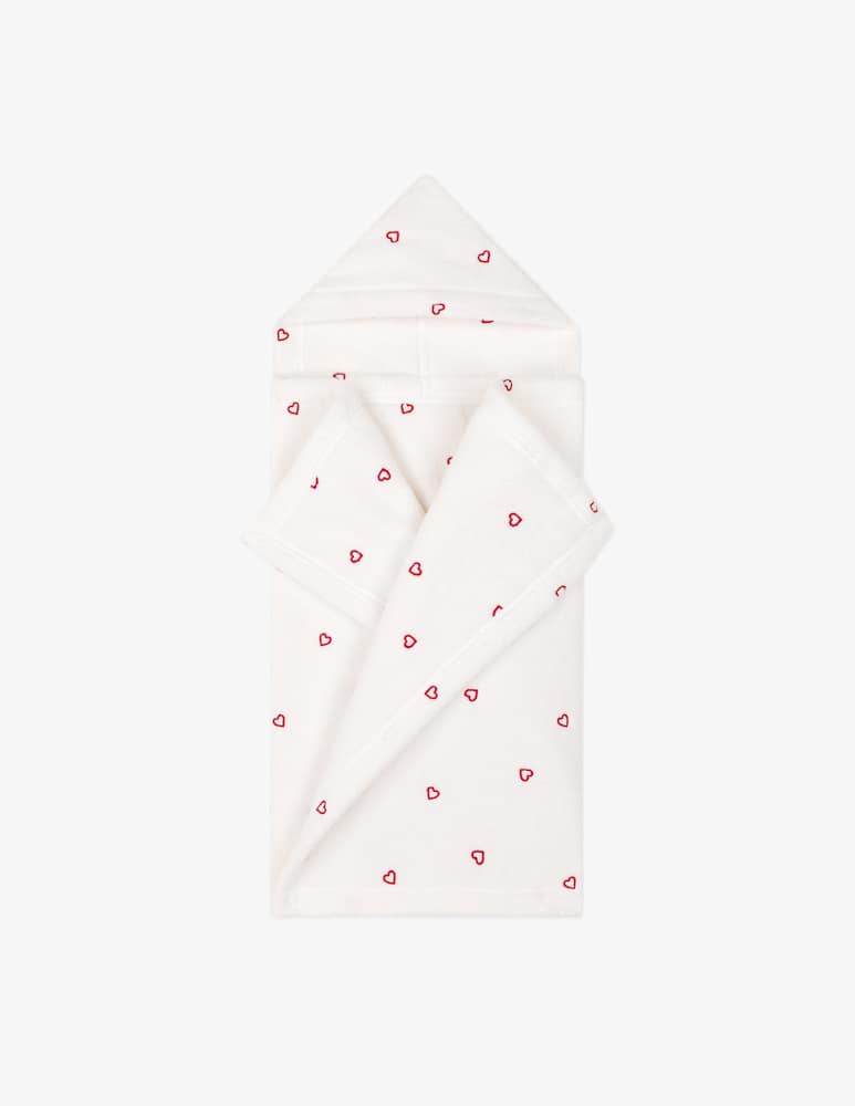 rinascente Petit Bateau Heart pattern hooded towel