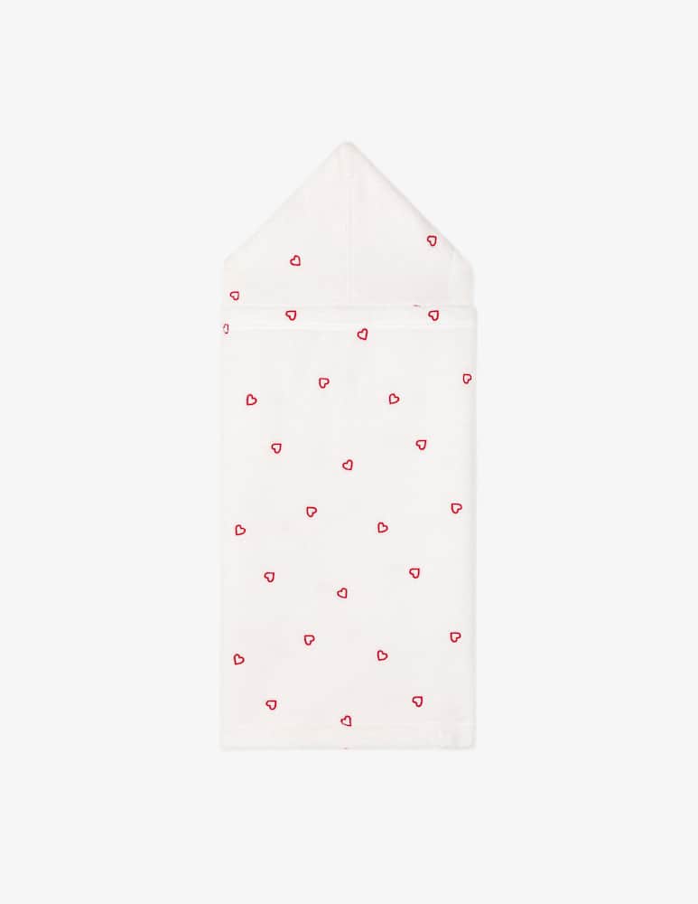 rinascente Petit Bateau Heart pattern hooded towel