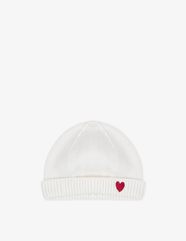 Petit Bateau Knitted hat with heart motif - picture 1 Petit Bateau Knitted hat with heart motif - picture 1