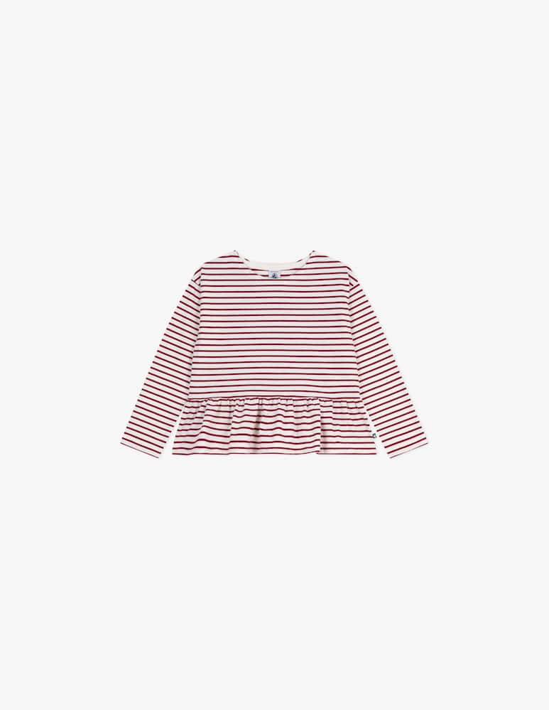 rinascente Petit Bateau Striped peplum t-shirt