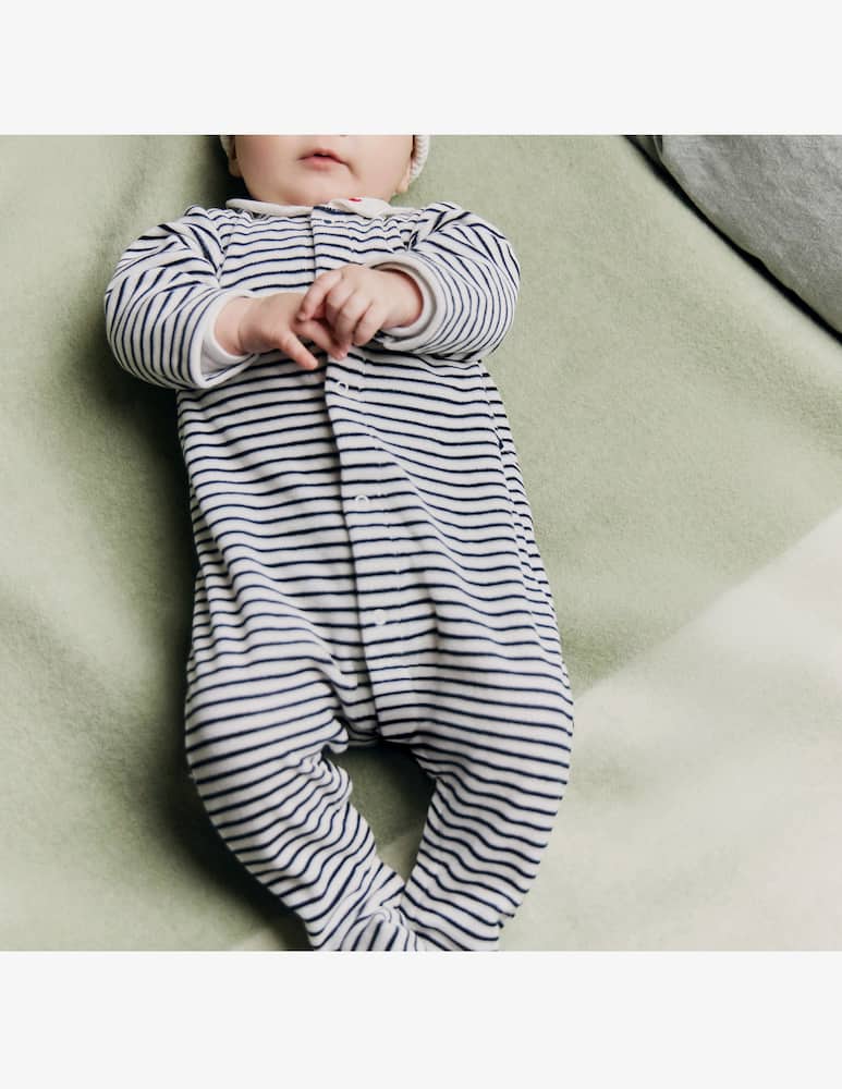 Petit Bateau Tutina con piedini a righe - immagine 2 Petit Bateau Tutina con piedini a righe - immagine 2