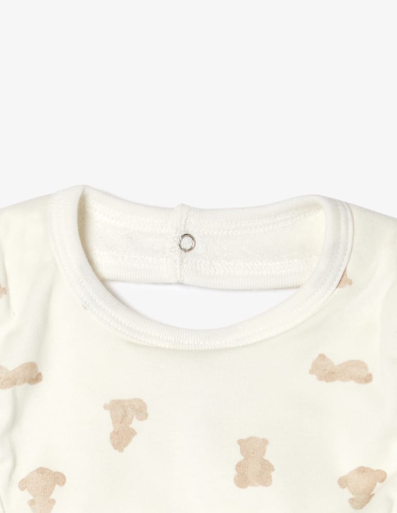 Petit Bateau Teddy print bib set - picture 2 Petit Bateau Teddy print bib set - picture 2