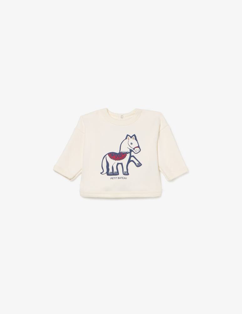 Petit Bateau Felpa con stampa cavallo - immagine 1 Petit Bateau Felpa con stampa cavallo - immagine 1