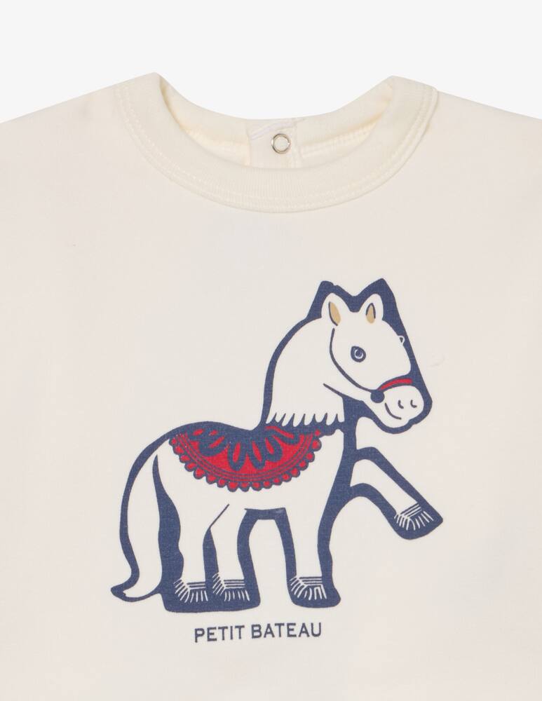 Petit Bateau Felpa con stampa cavallo - immagine 3 Petit Bateau Felpa con stampa cavallo - immagine 3