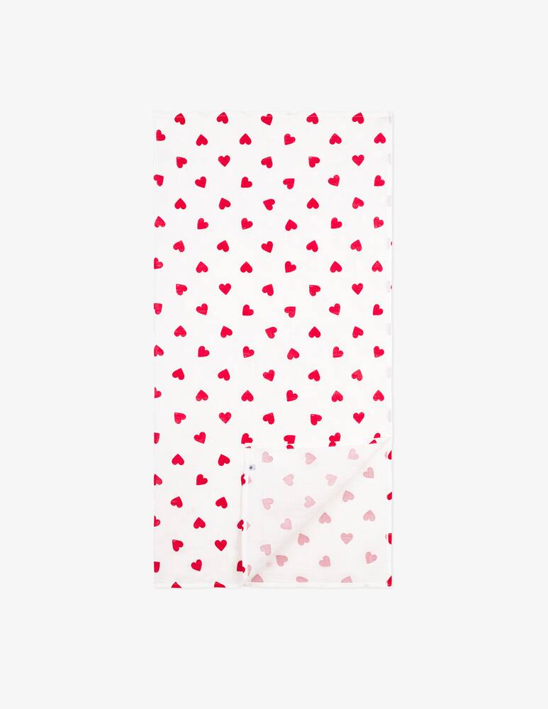 rinascente Petit Bateau Heart print muslin blanket