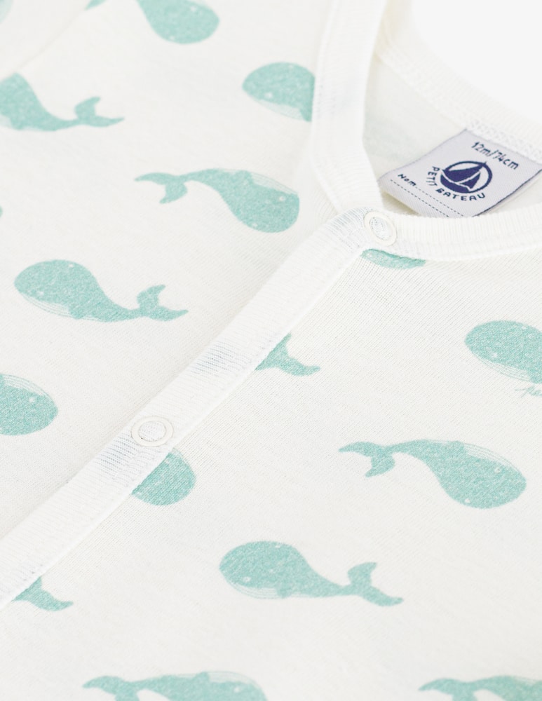 Petit Bateau Whale print sleepsuit - picture 3 Petit Bateau Whale print sleepsuit - picture 3