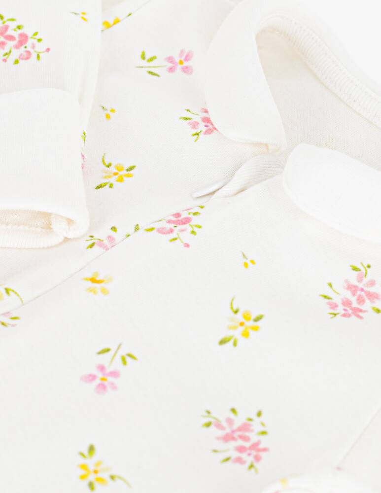 rinascente Petit Bateau Floral zip sleepsuit