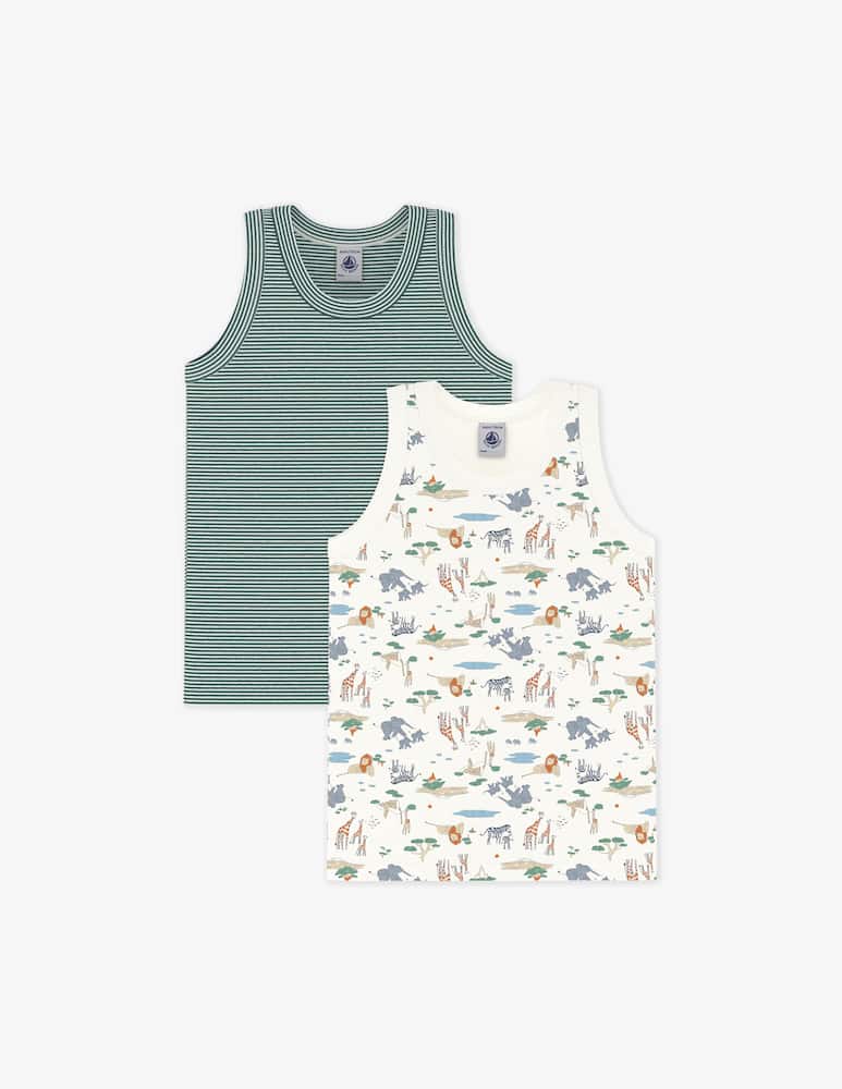 rinascente Petit Bateau Safari print vests