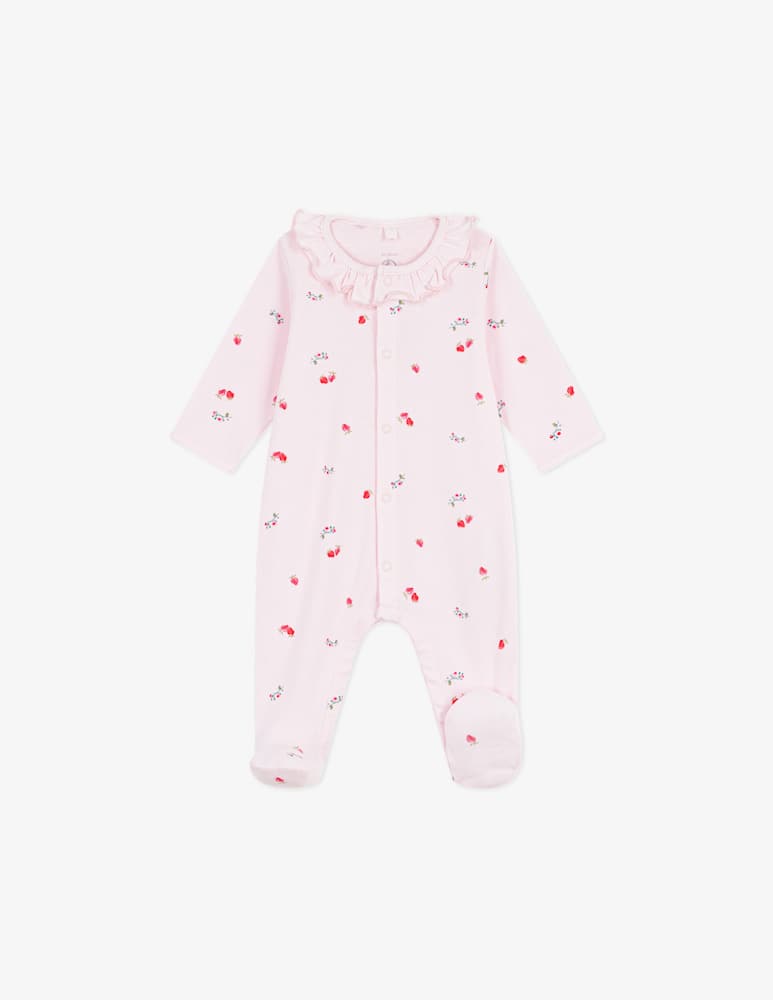 rinascente Petit Bateau Ruffled floral sleepsuit