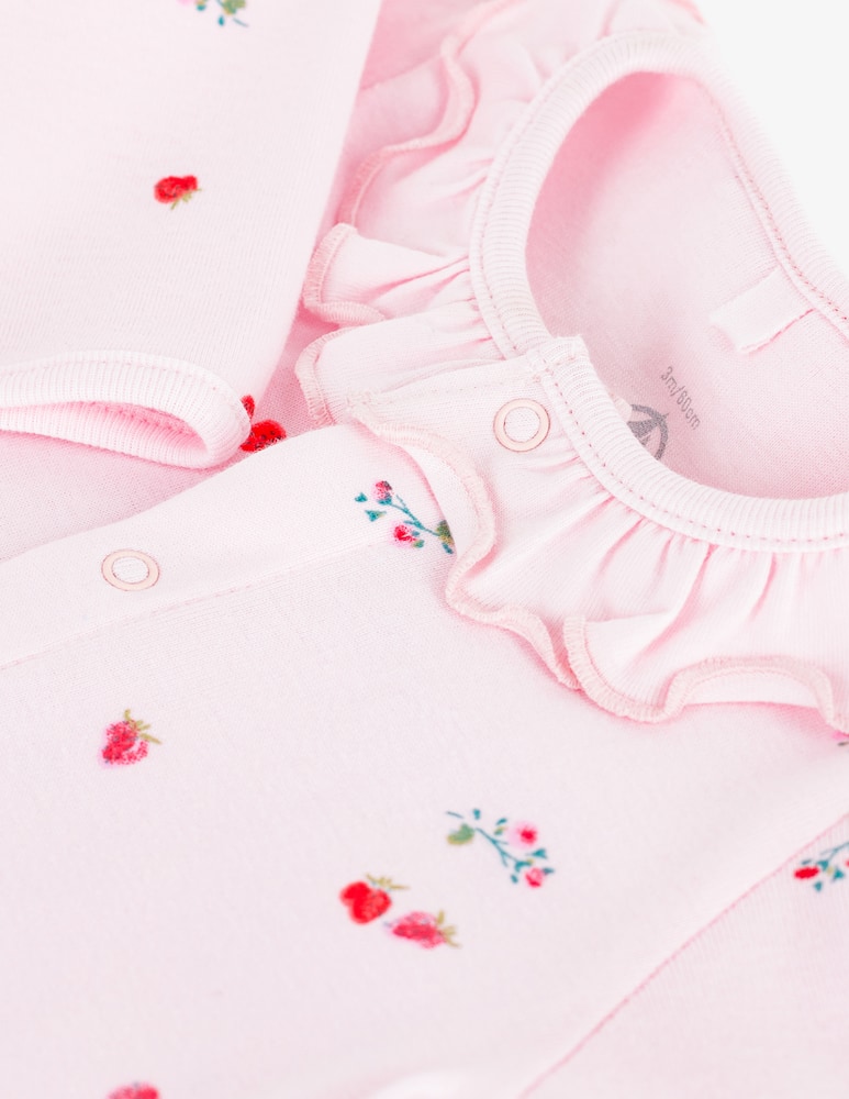 rinascente Petit Bateau Ruffled floral sleepsuit