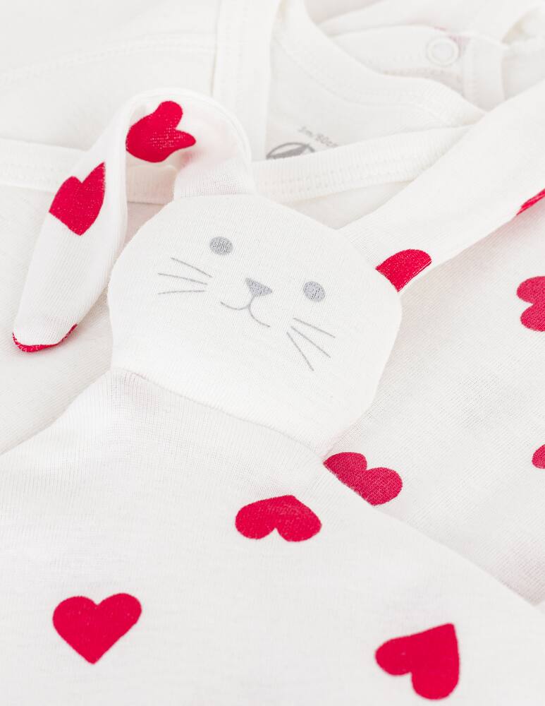 rinascente Petit Bateau Heart print sleepsuit set