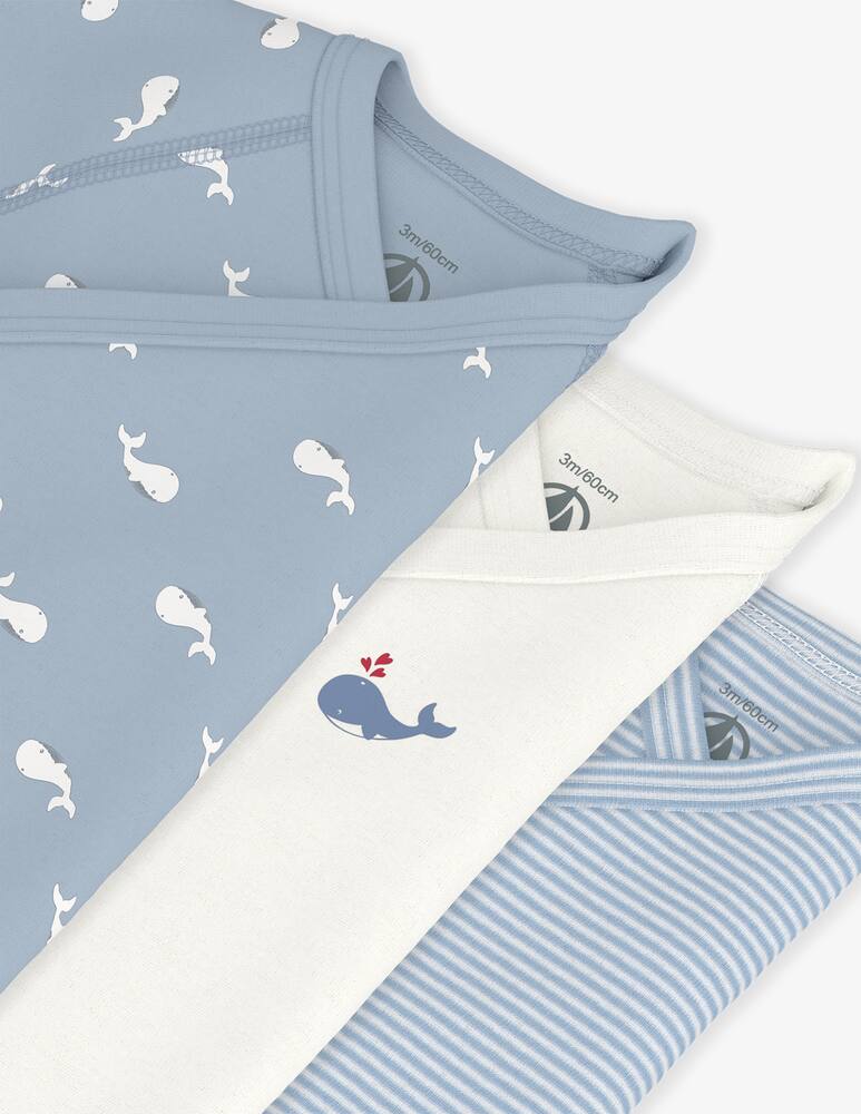 rinascente Petit Bateau Whale print bodysuit set 3