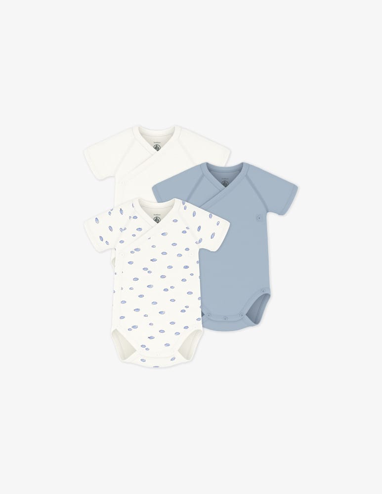 rinascente Petit Bateau Set 3 body incrociato cotone