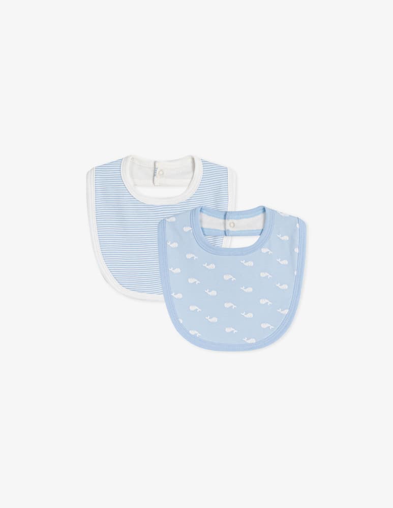rinascente Petit Bateau Whale print bib set
