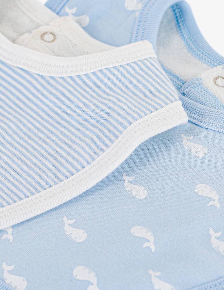 rinascente Petit Bateau Whale print bib set