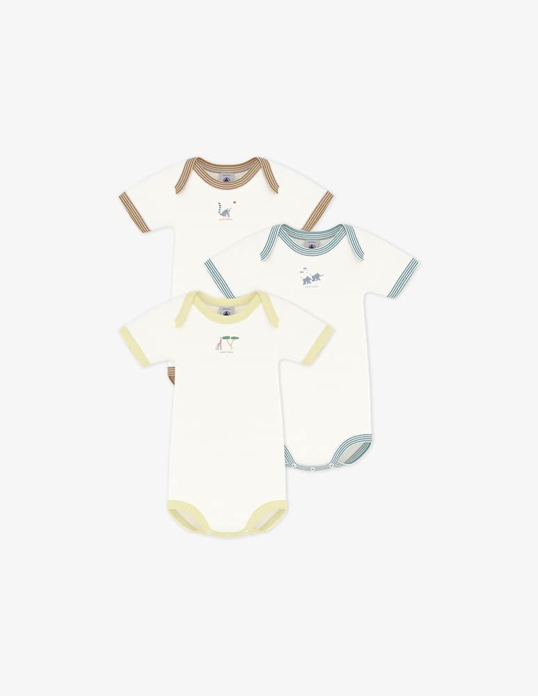Petit Bateau Animal print 3 bodies - picture 1 Petit Bateau Animal print 3 bodies - picture 1
