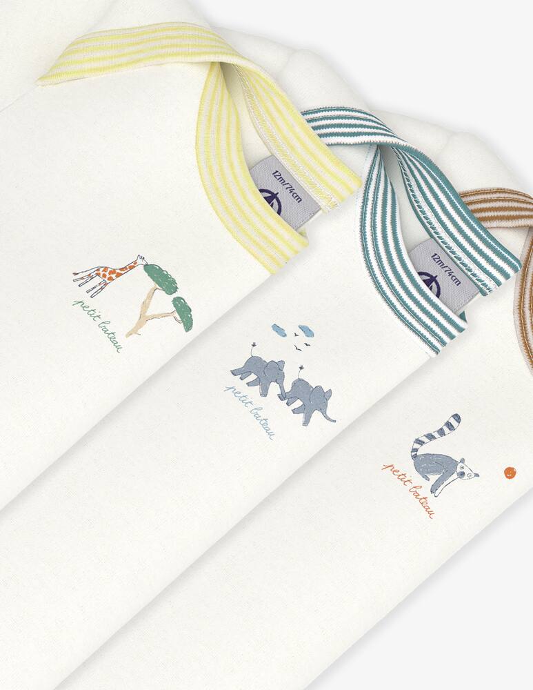 Petit Bateau Animal print 3 bodies - picture 3 Petit Bateau Animal print 3 bodies - picture 3