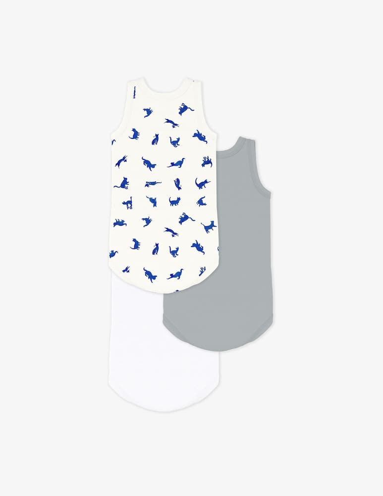 rinascente Petit Bateau Dino print bodysuit set 3
