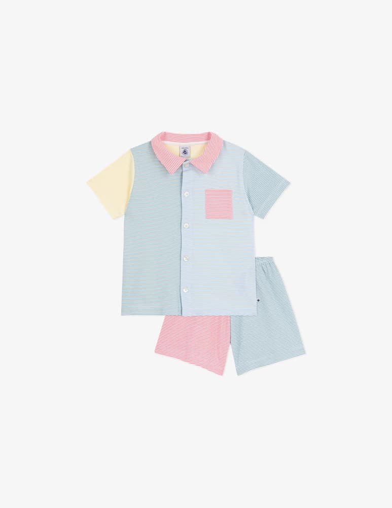 Petit Bateau Pigiama a righe multicolor - immagine 1