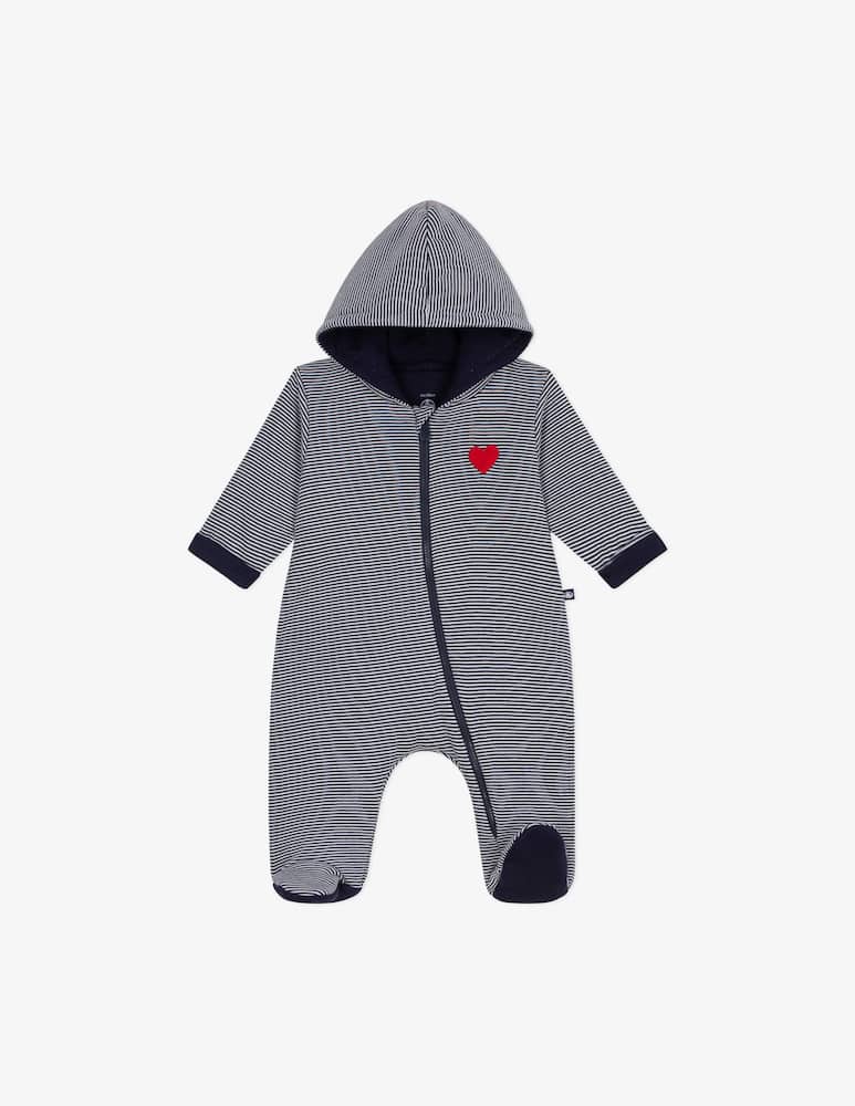 rinascente Petit Bateau Hooded striped sleepsuit