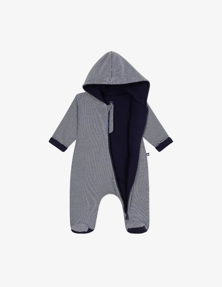rinascente Petit Bateau Hooded striped sleepsuit