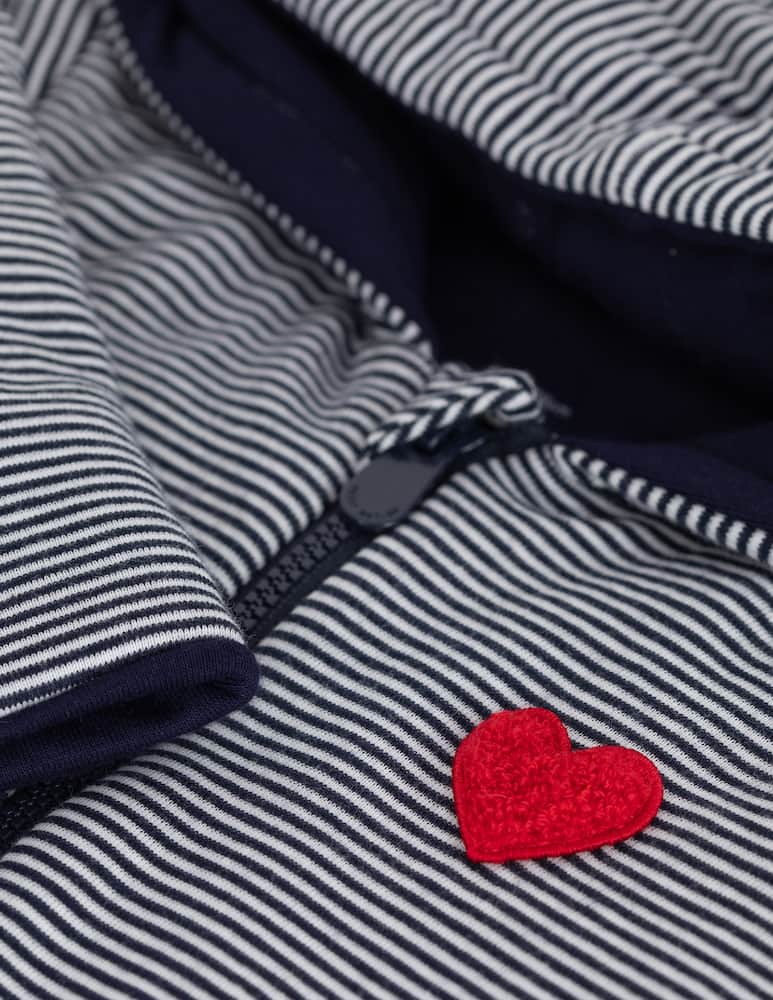 rinascente Petit Bateau Hooded striped sleepsuit