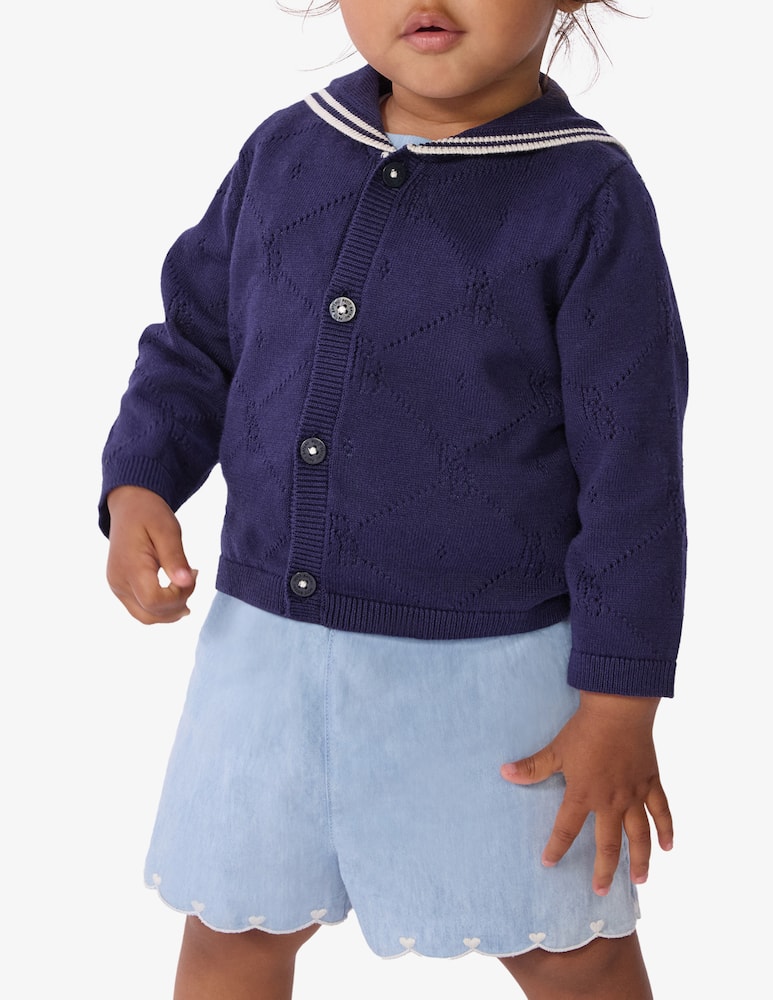 rinascente Petit Bateau Sailor collar cardigan